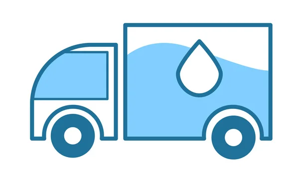 Camion Cargo Avec Réservoir Pour Transport Liquides Service Livraison Eau — Image vectorielle