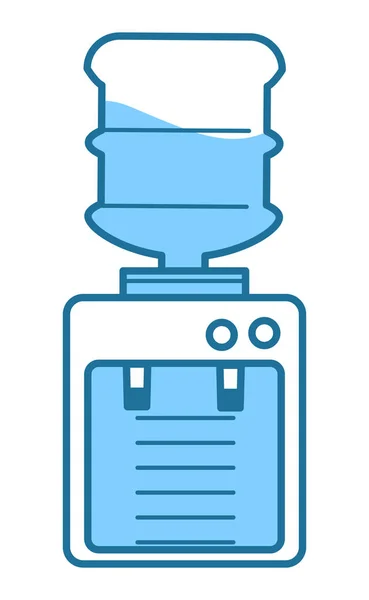 塑料水冷却器 茶点和瓶子 办公室或家庭 孤立的图标矢量 液体加热和冷却设备 加仑输送服务 矿物水 天然纯饮料或饮料 — 图库矢量图片