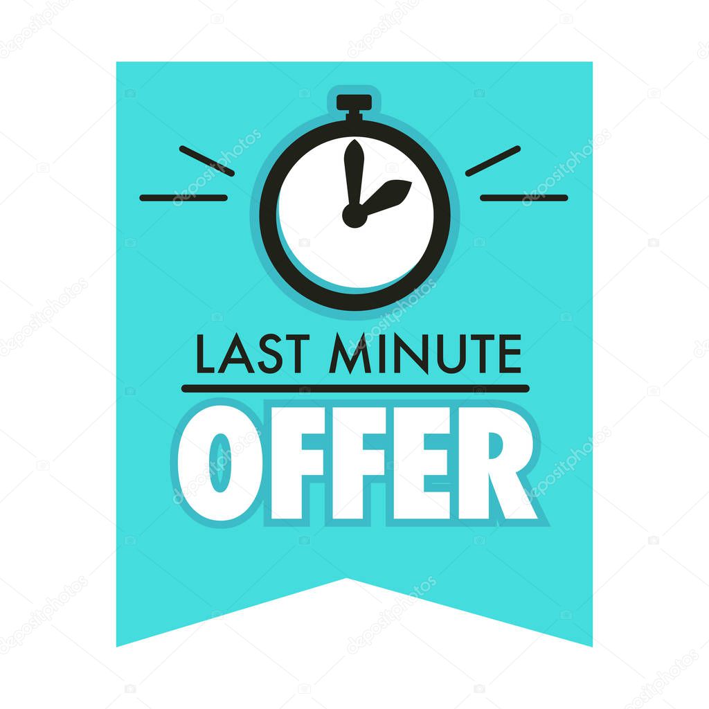 Countdown badge, last minute offer, one day sales and timer isolated icon vector. Promo sticker, business limited special promotion, best deal emblem or logo. Clock dial symbol, short time period