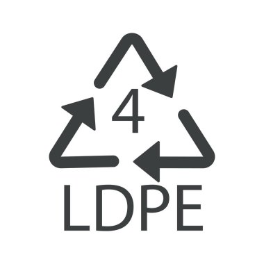 Geri dönüşüm okları üçgen, plastik geri dönüşüm sembolü, Ldpe 4