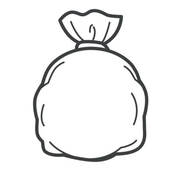 Plastik torba, çöp veya atıklar ile paket, izole simgesi