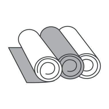 Pamuklu kumaş veya tekstil rulo, kilim veya paspaslar kaydırma, izole simge