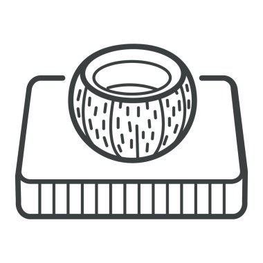 Hindistan cevizi coir yatak, doğal malzeme, izole simgesi