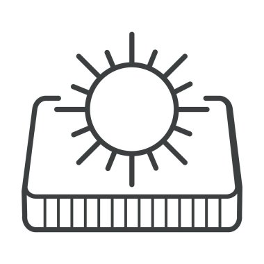 Ortopedik şiltenin yaz tarafı, güneş sembolü, hava durumu uyumu