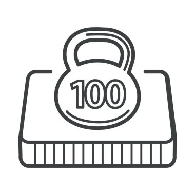 Ortopedik yatak izole lineer simge üzerinde ağırlık sınırı