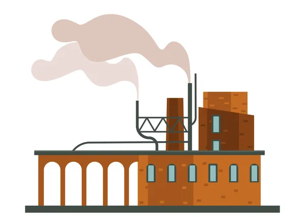 Luftverschmutzung, Fabrik oder Fabrik, Smog isolierte Bauweise — Stockvektor