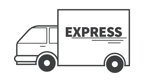 Van or truck, delivery service goods shipping isolated icon — Stock Vector