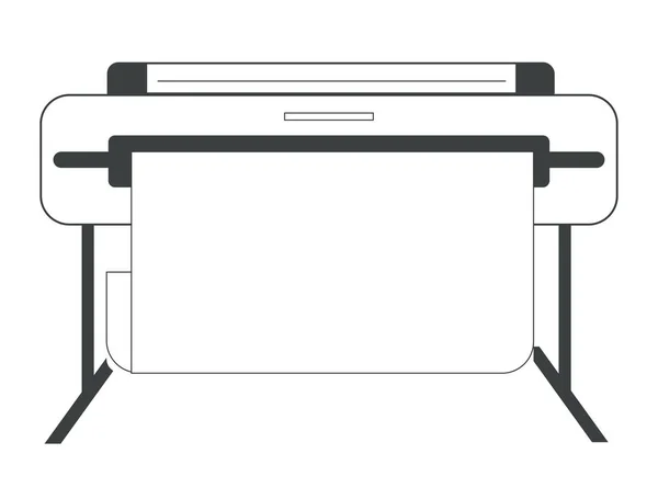 Impresora de inyección de tinta o plotter de impresión de gran formato gran pancarta — Vector de stock