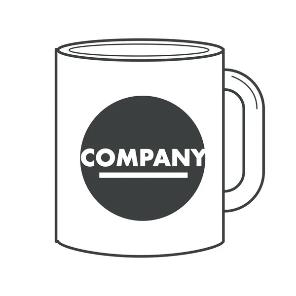Business corporate identity on souvenir cup or mug isolated object — Stock Vector