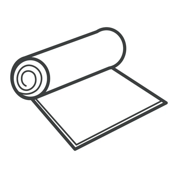Alfombra, papel o rollo textil, material reciclable objeto aislado — Archivo Imágenes Vectoriales