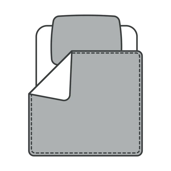 Kudde och filt med lakan, linne eller sängkläder isolerad ikon — Stock vektor