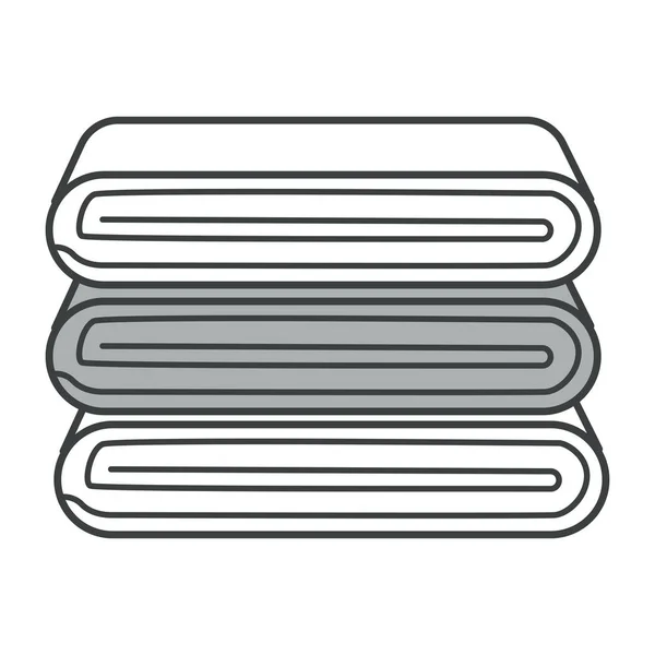 Pila de toallas de baño o pila de servilletas de cocina, icono aislado — Vector de stock