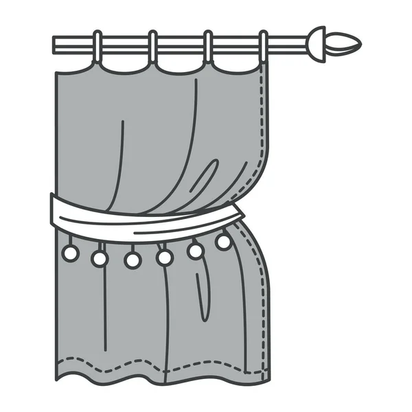 Gordijnen of draperie, huis interieur design, Home textiel — Stockvector