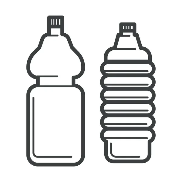 Botellas de plástico iconos aislados, contenedor de agua mineral — Archivo Imágenes Vectoriales