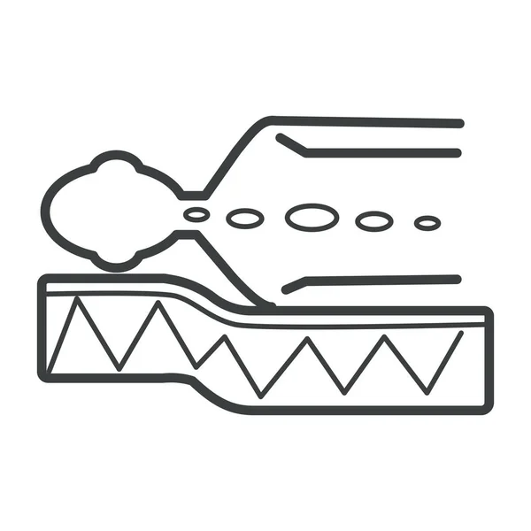 Korrekte Schlafposition auf orthopädischer Matratze, isoliertes Symbol — Stockvektor