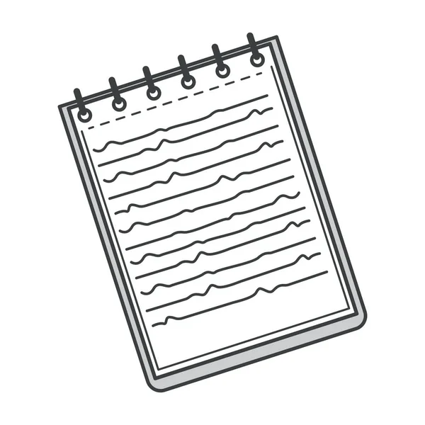 Σημειωματάριο με σπειροειδή συνδετικό υλικό, σημειωματάριο για την οργάνωση εργασιών — Διανυσματικό Αρχείο