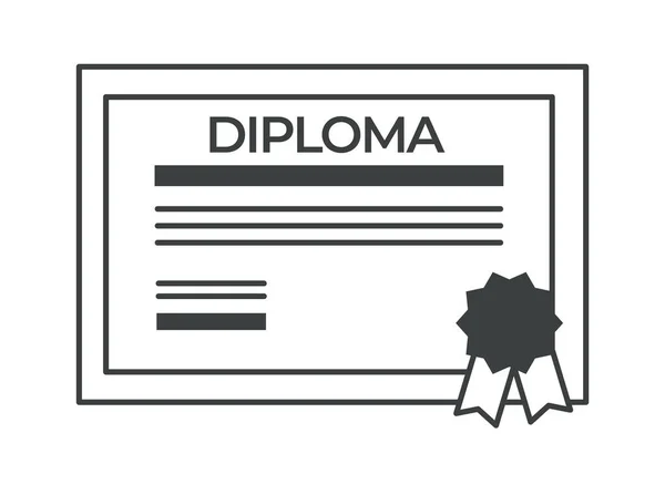 Diploma de obtenção de diploma, certificado para a graduação de estudante universitário — Vetor de Stock