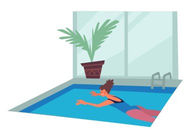 Yüzme havuzu, mayolu kız su, spor ya da boş zaman aktivitesi.