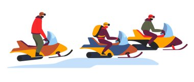 Kar gezisi kışın karlı yamaçlarda