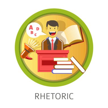 Retorik konu temalı konsept logosu çalışmaları