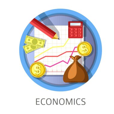Ekonomi, temalı konsept logosunu inceler