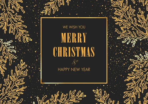 Καλά Χριστούγεννα και Καλή Χρονιά ευχετήρια κάρτα — Διανυσματικό Αρχείο