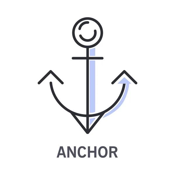 Cruise and sea traveling, ship anchor isolated icon — Stock Vector