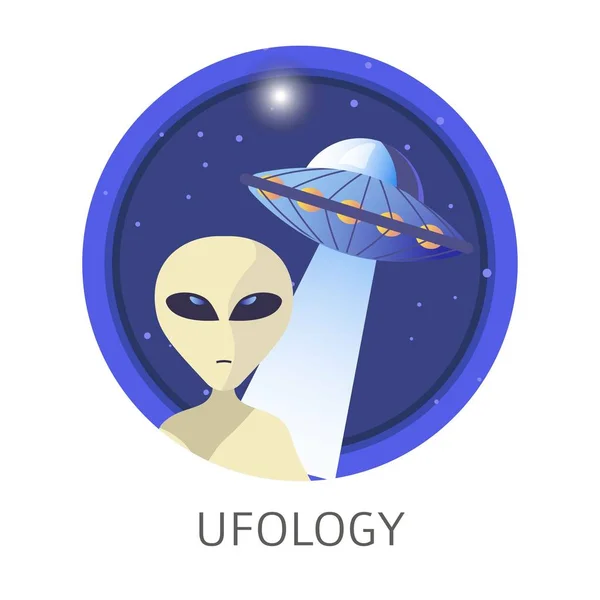 Ufologie studies thema concept logo — Stockvector