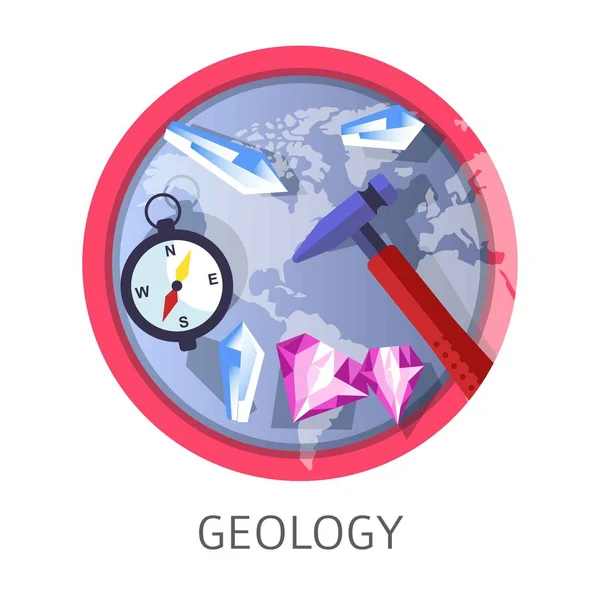 Geologi disciplin, industri tema koncept logotyp — Stock vektor