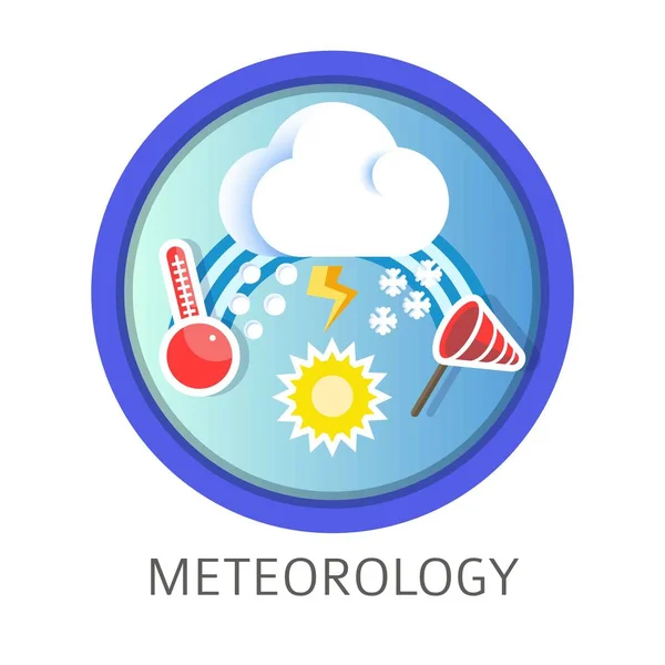 Meteorología disciplina tema concepto logo — Archivo Imágenes Vectoriales