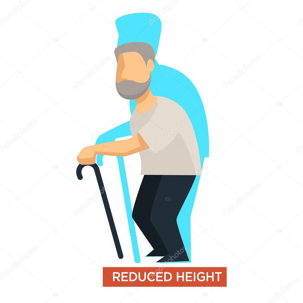 Reduced height aging symptom concept 