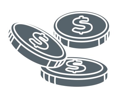 Dolar sikkeleri maddi kar ve ekonomik fayda vektörü