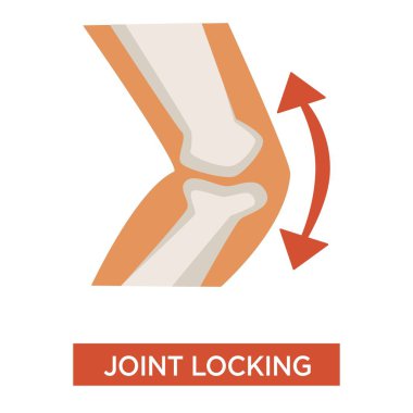 Knee joint locking arthritic health issue concept  clipart