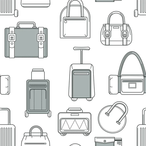 Bagages et sacs, sacs à main et bagages modèle sans soudure — Image vectorielle