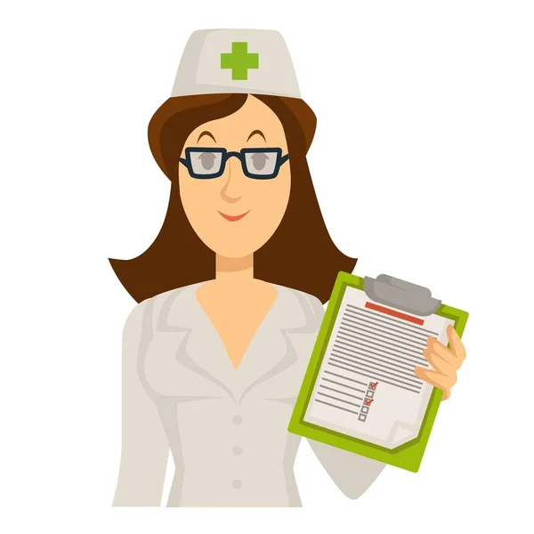 Check up met medische specialist in wit uniform en gezondheid exa — Stockvector