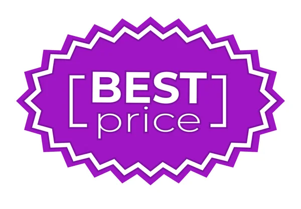 Bestpreis Aufkleber zum Verkauf und Rabattmarke in lila Farbe — Stockvektor