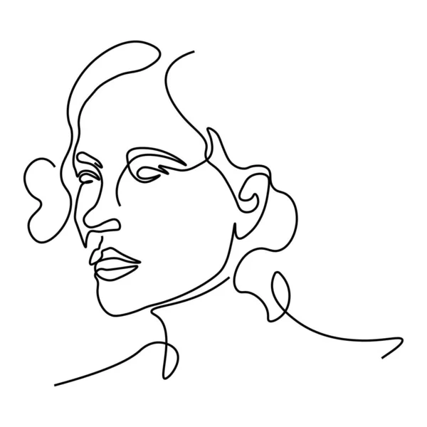 抽象的なドアスケッチの肖像画女性の顔の頭と首 — ストックベクタ