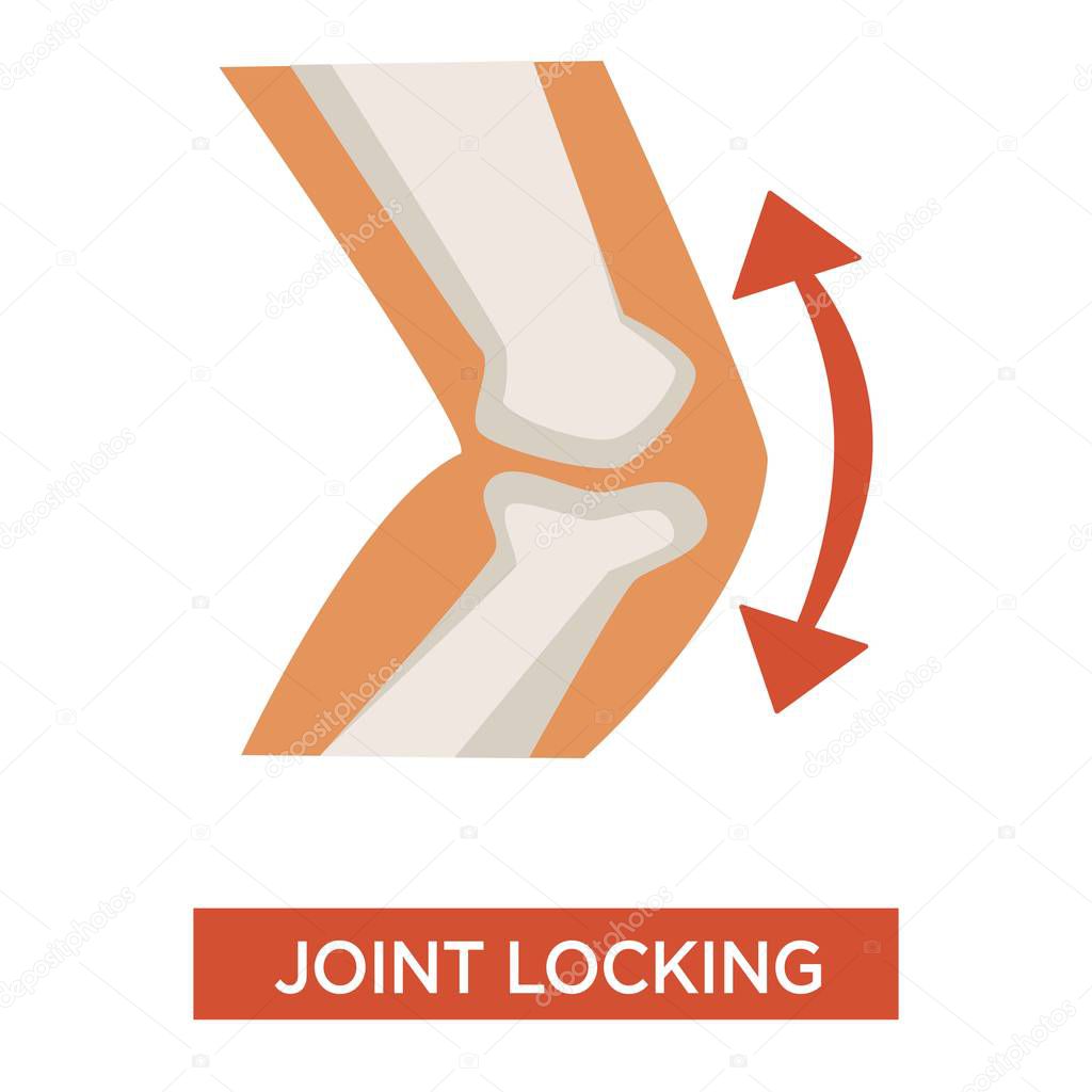 Knee joint locking arthritic health issue concept 