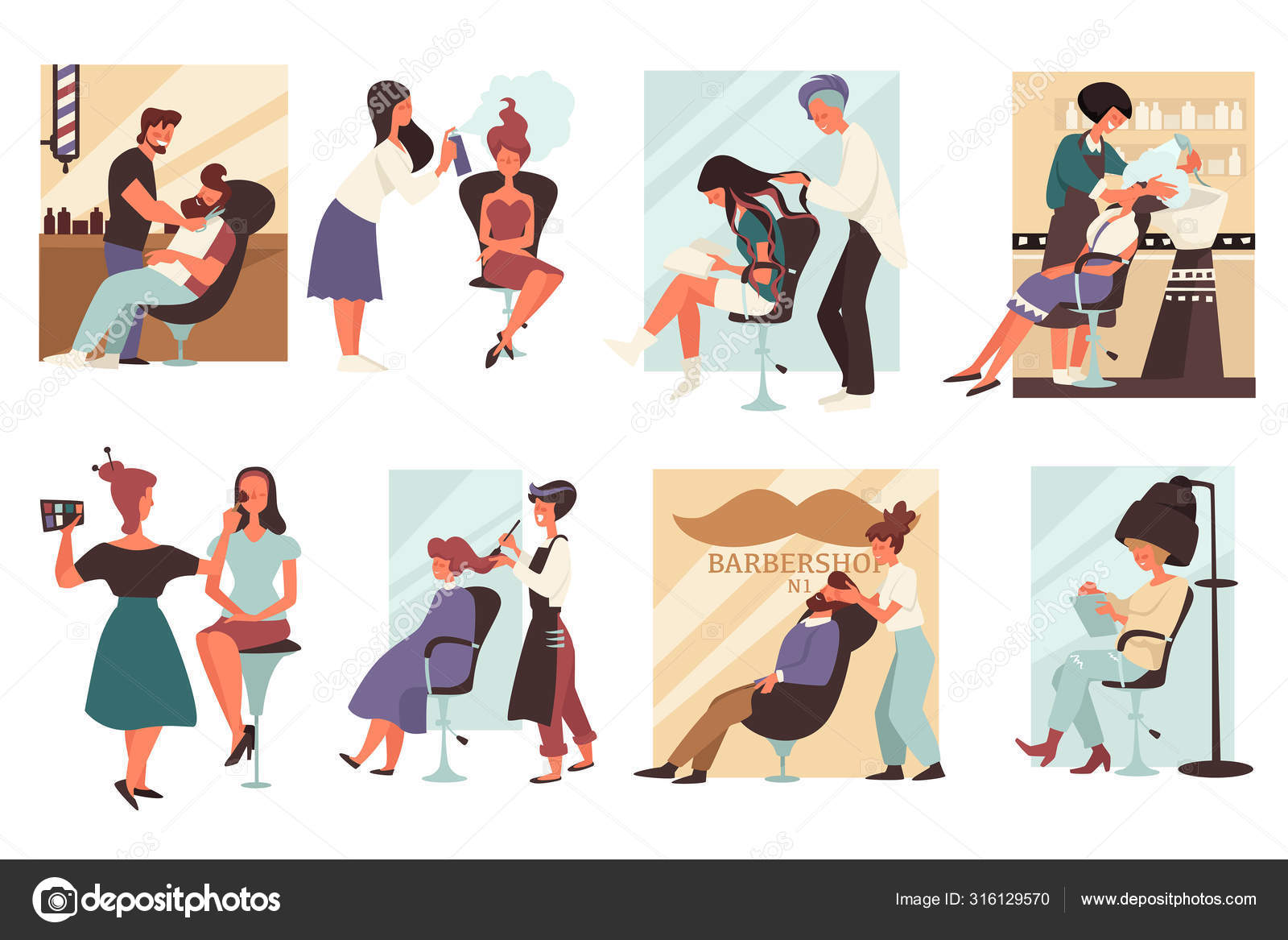 Barbershop Or Hair Salon Men And Women Barbers And Hairdresser