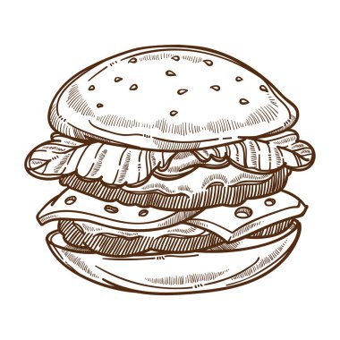 Hamburger ya da çizburger, fast food yalıtılmış skeç.