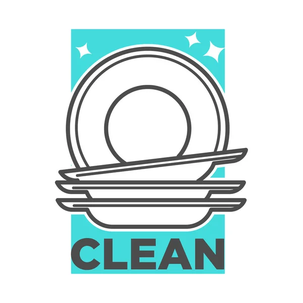 Cleaning service, washing dishes or dishwashing, isolated icon — ストックベクタ