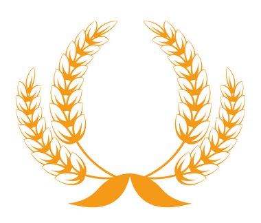 Heraldik buğday ya da arpa dikenleri daire şeklinde, yalıtılmış etiketler ya da fabrika fırınının afişleri. Glüten içermeyen vejetaryen yiyecekler, diyet yemeği, sağlıklı beslenme vektörü.