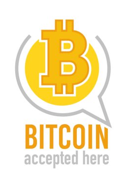 Bitcoin burada kabul edildi, çevrimiçi ödeme ya da yatırım için imzalayın. Kripto para birimi kabulü, modern bankacılık teknolojileri. Engelleme zinciri ve madencilik para kavramı, düz biçim illüstrasyonunda vektör