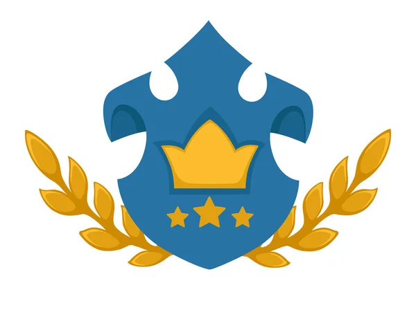 Heraldik Kalkan Zengin Aile Arması Krallık Asil Kubbe Altın Taç — Stok Vektör