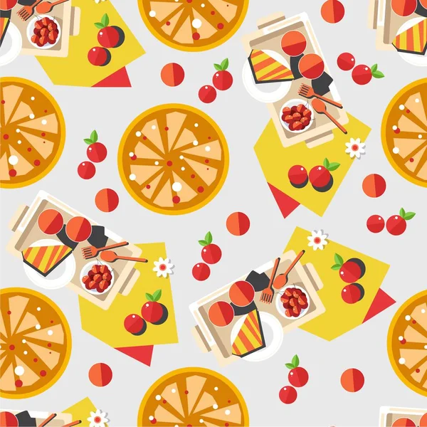 Gaufre Croustillante Servie Avec Des Fruits Pour Dessert Motif Sans — Image vectorielle