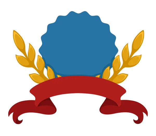 Leere Banner Mit Schleife Und Kopierraum Vereinzeltes Wappenschild Mit Lorbeerblättern — Stockvektor