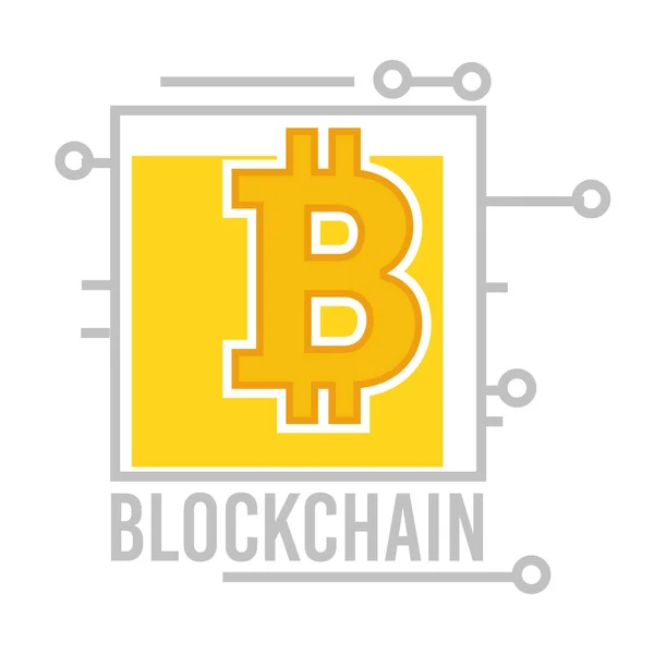 Sistem Blockchain Pembayaran Dan Pembiayaan Ikon Terisolasi Bitcoin Digital Virtual - Stok Vektor