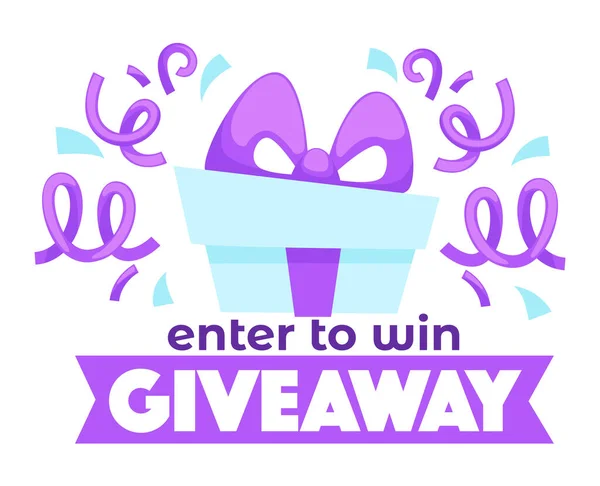 Giveaway Banner Social Media Promotion Testing Products Advertisement Pages Internet — Stock Vector