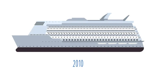 Evolución Construcción Naval Industria Turística Icono Aislado Barco Fecha Construcción — Archivo Imágenes Vectoriales