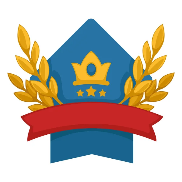 Wappenschild Mit Krone Und Mit Laub Verzierten Sternen Weizen Aus — Stockvektor